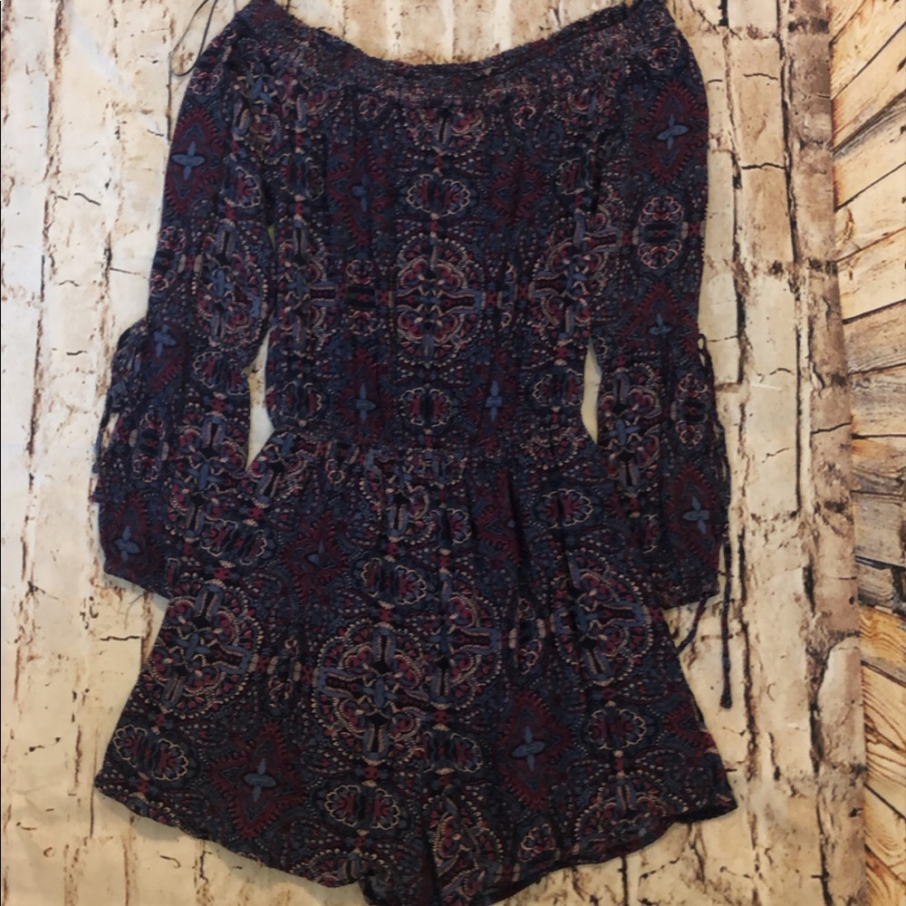 purple and blue and pink romper